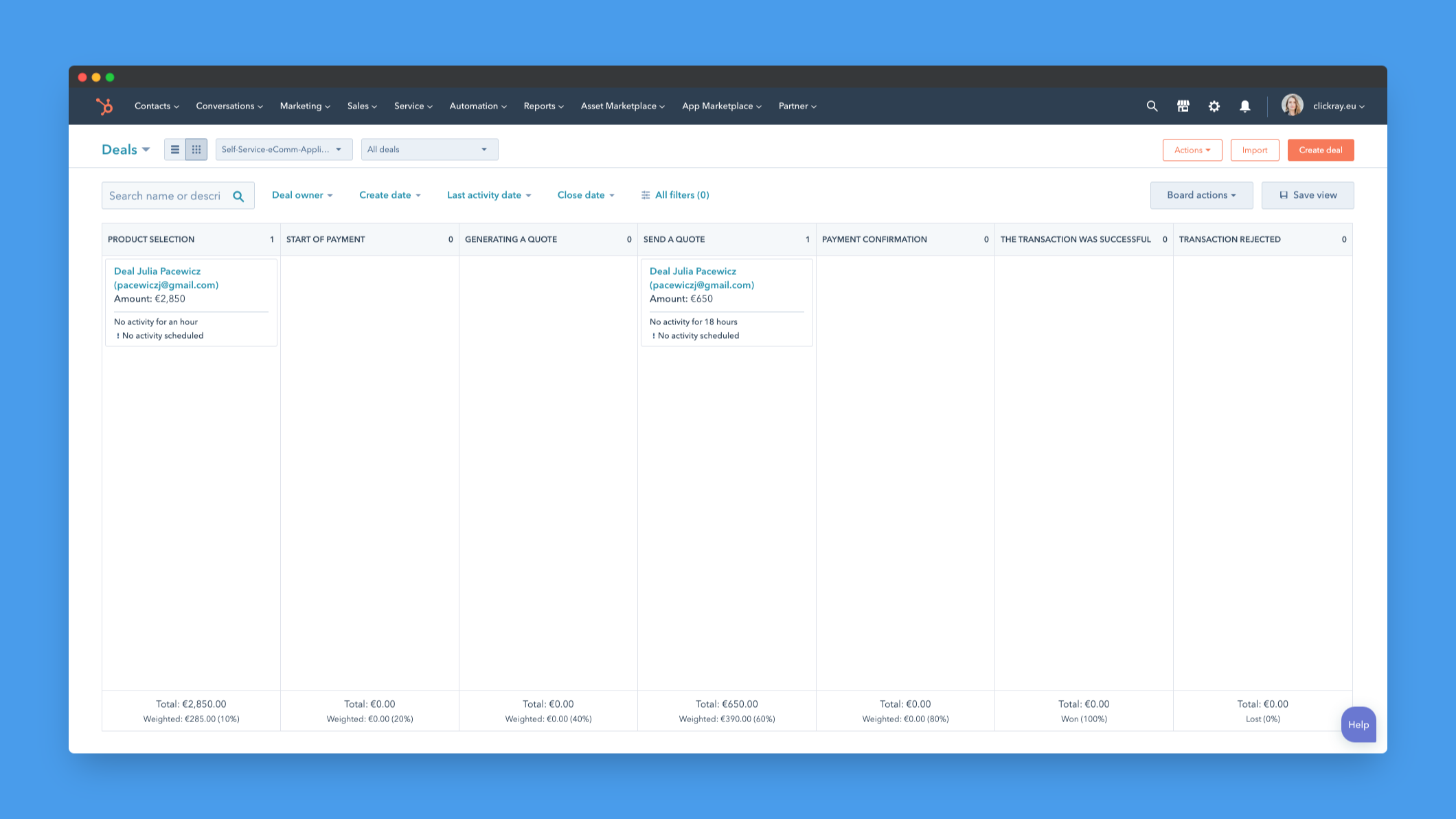 An automated, hands-free, self-service sales process.