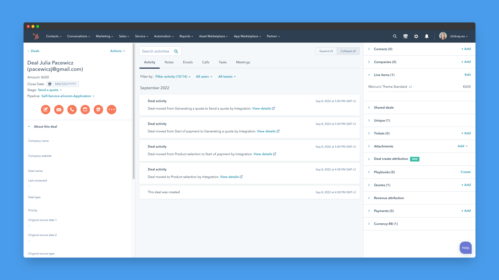 HubSpot - A single source of truth for all your online transactions.